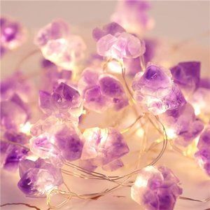Decorative Lights Plus Amethyst LED String Lights Battery Operated with Remote